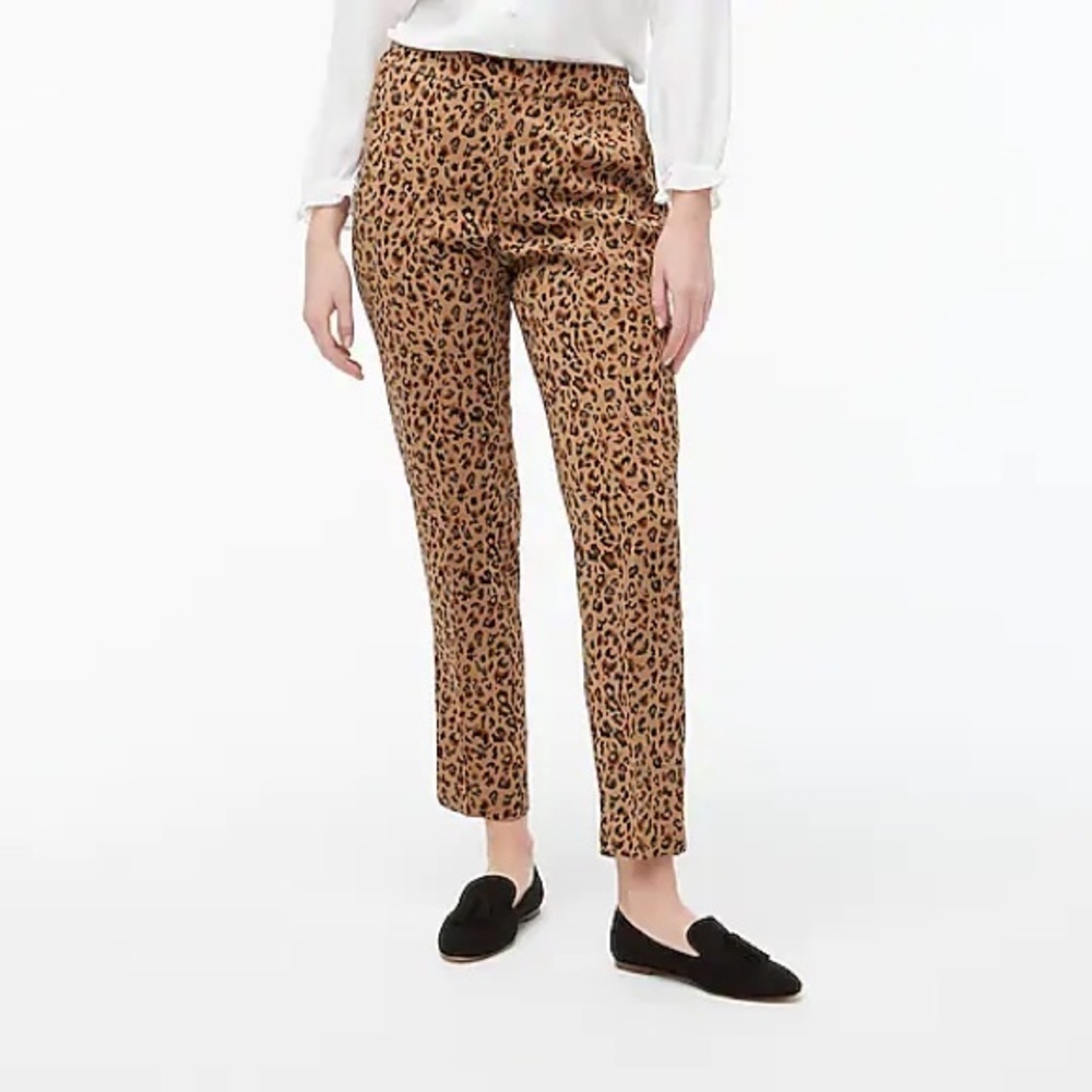 J Crew Leopard Print Jamie Pant Elastic Waist 4